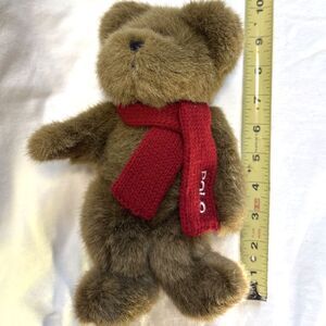 Ralph Lauren Polo Teddy Bear Plush Brown 10" Red Scarf Vintage 2001 Holiday Toy